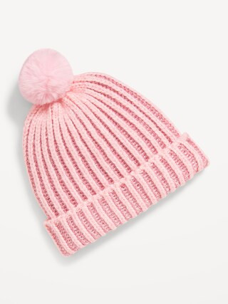 Shiny Pom-Pom Beanie for Toddler Girls | Old Navy (US)
