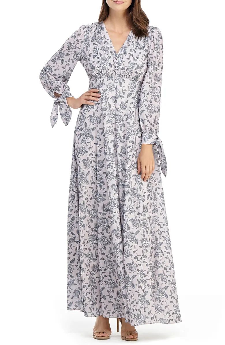 Florence Floral Tie Cuff Long Sleeve Maxi Dress | Nordstrom