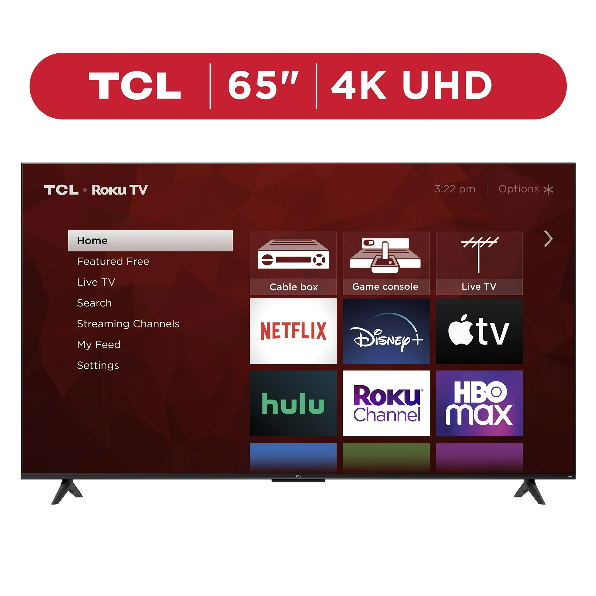 TCL 65” Class S4 (65S41BR) 4K UHD HDR LED Smart TV with Roku TV (NEW 2024) | Walmart (US)