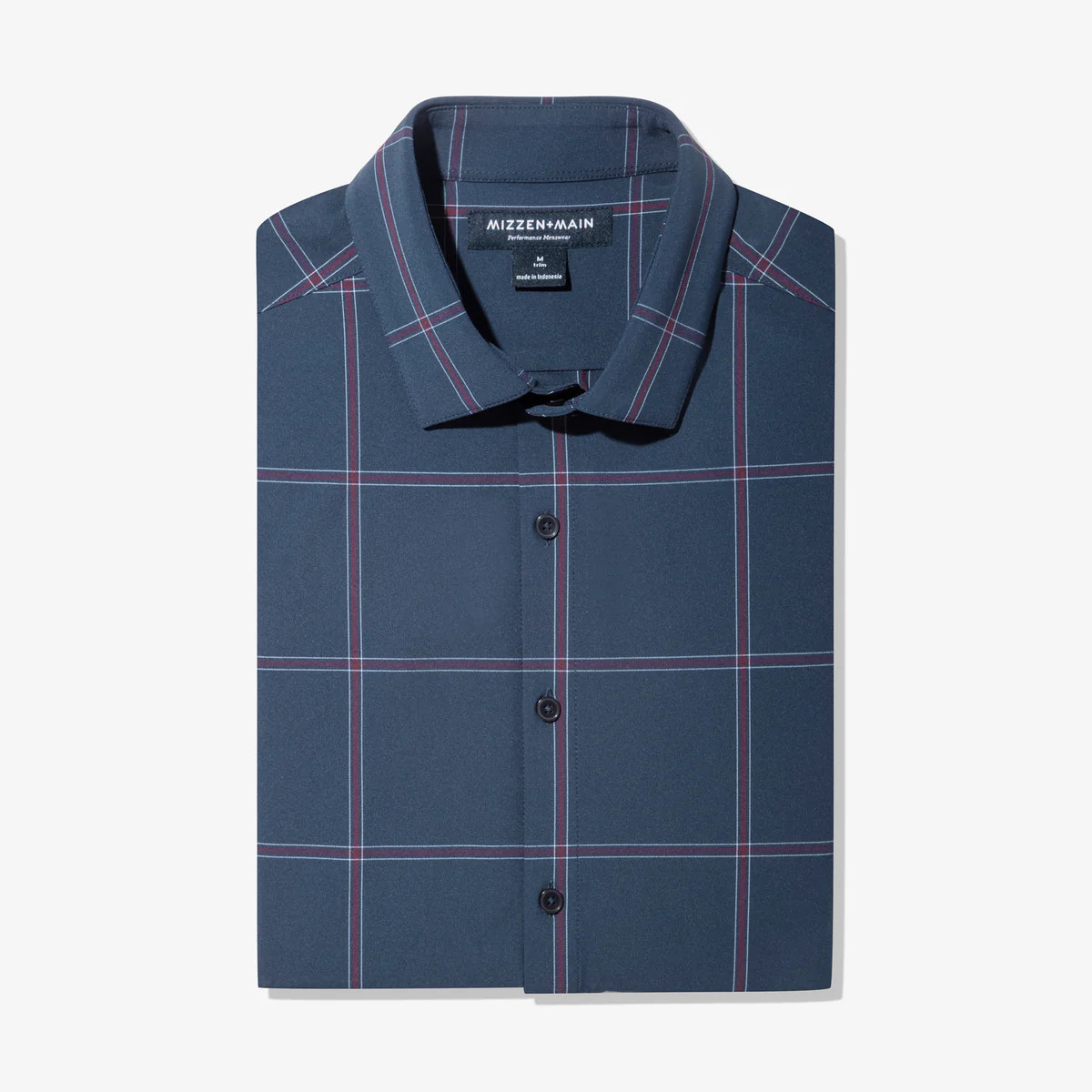 Leeward Dress Shirt - Navy Large Windowpane - Mizzen+Main | Mizzen + Main