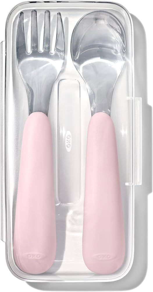 OXO Tot On-The-Go Fork and Spoon Set - Blossom | Amazon (US)