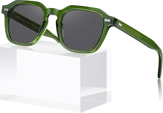CARFIA Polarized Sunglasses for Men UV400 Protection, Retro Sun Glasses with Acetate Square Frame... | Amazon (US)