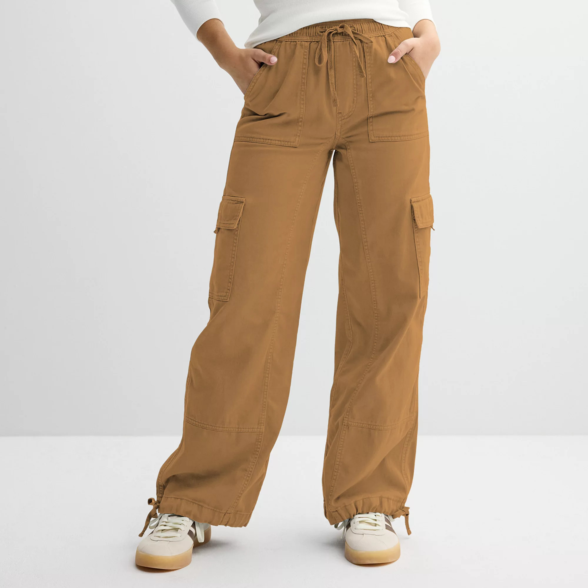 Juniors' SO® High Rise Pull-On Cargo Baggy Pants | Kohl's