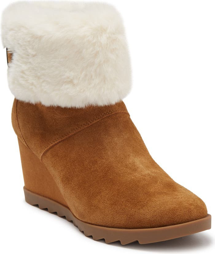 Elladine Faux Shearling Trim Wedge Boot | Nordstromrack | Nordstrom Rack