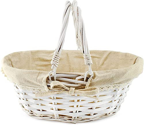 Cornucopia Brands Wicker Basket w/Handles (White-Painted), for Easter, Picnics, Gifts, Home Decor and More, 13 x 10 x 6 Inches | Amazon (US)
