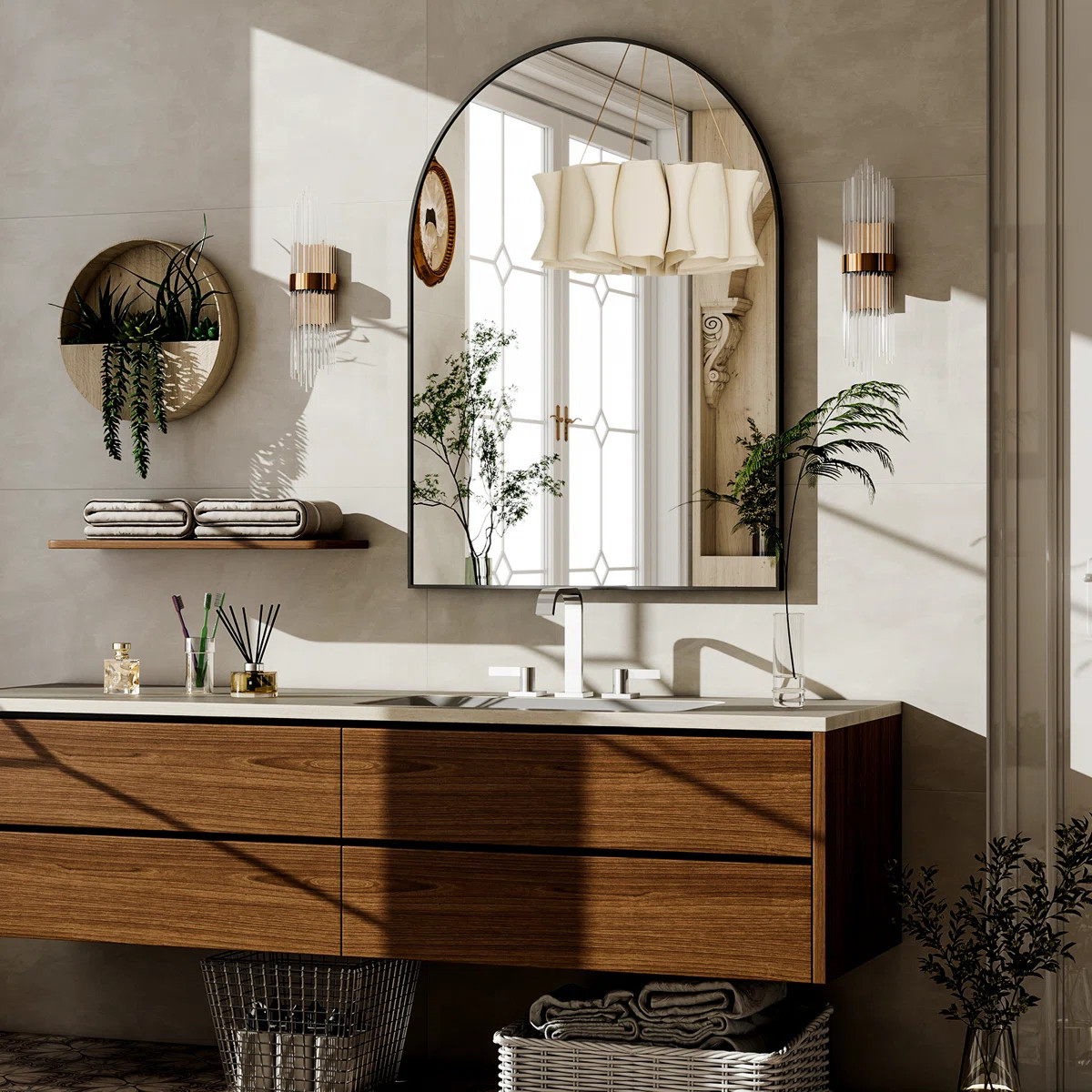 Rasto Aluminum Framed Arched Wall Mounted Bathroom Vanity Mirror | Wayfair North America