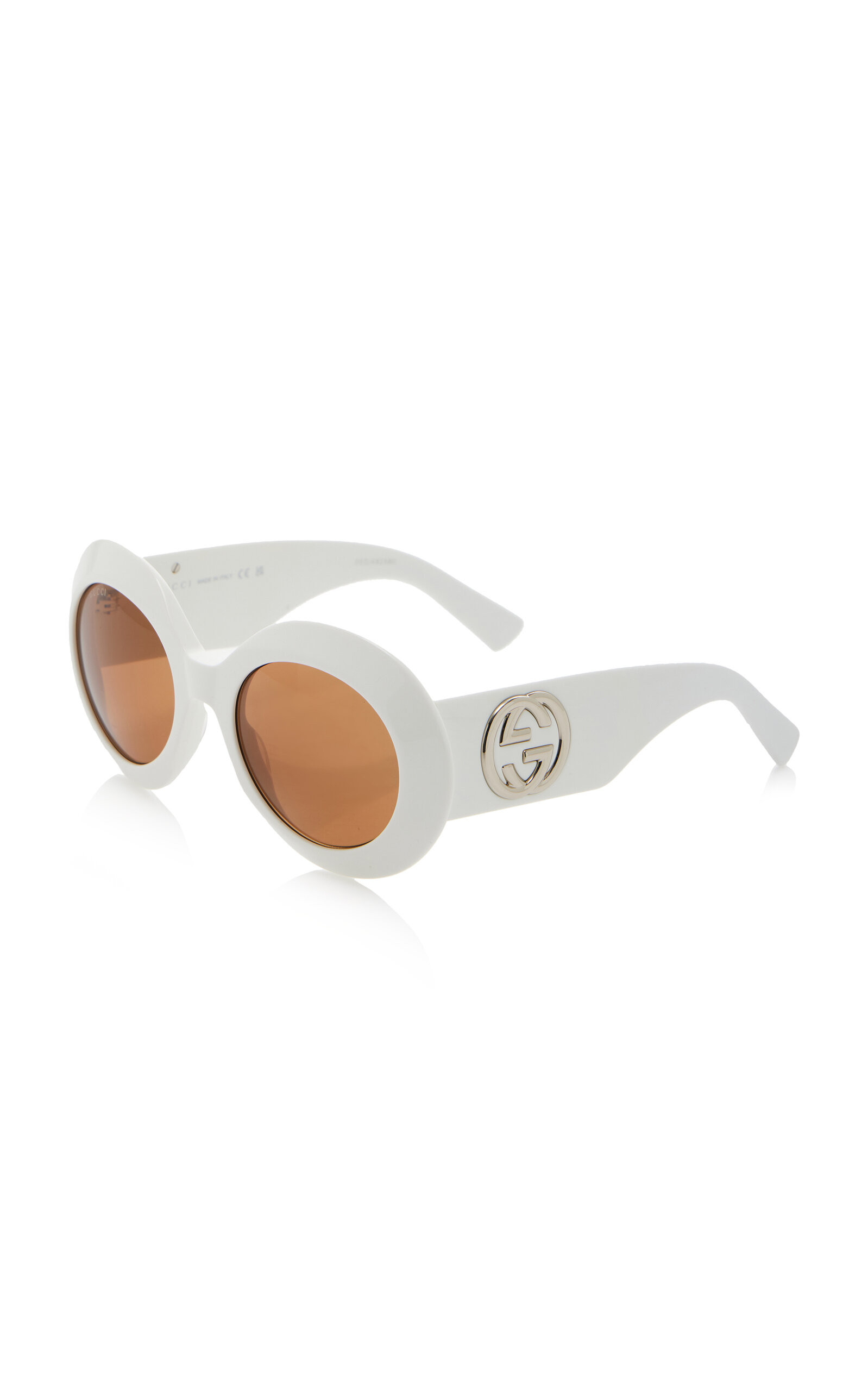 Gucci - Oversized Round-Frame Acetate Sunglasses - White - OS - Moda Operandi | Moda Operandi (Global)