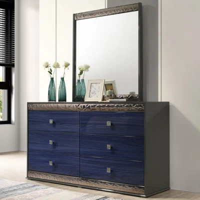 Serafino 6-Drawer Dresser With Mirror | Wayfair North America
