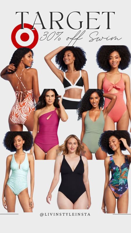 Target has 30% off swimwear this week! These suits all have medium to full coverage. Lots of pretty colors and prints! One piece swimsuits and two-piece swimsuits for vacation resort wear.

#LTKTravel #LTKSaleAlert #LTKSwim