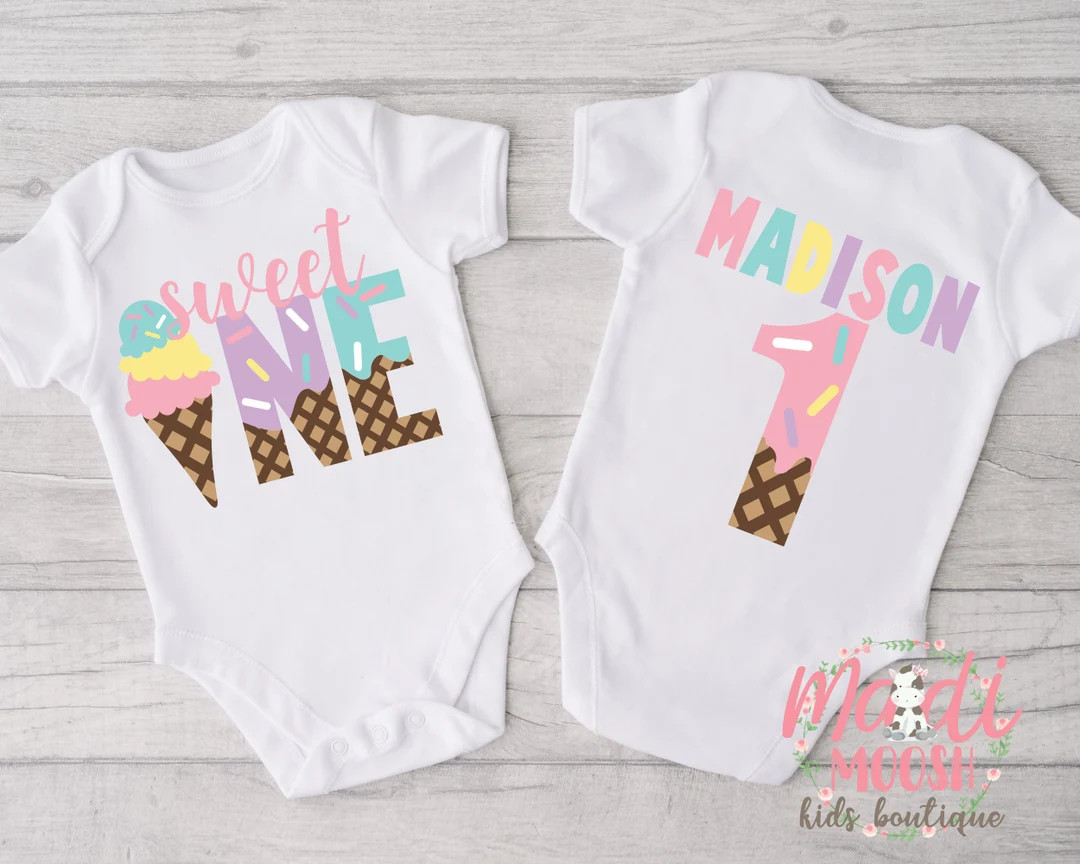 Sweet One Onesie ® | Sweet One Birthday Onesie | Ice Cream Birthday Onesie | First Birthday| 1st... | Etsy (US)