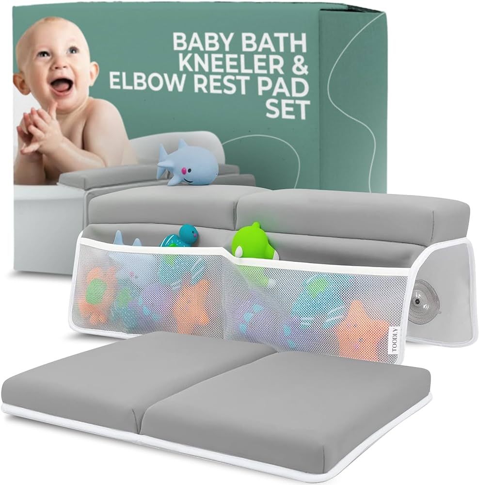 Comfortable Baby Bath Kneeler and Elbow Rest Pad Set - Thickest Bathtub Kneeler Pad with Memory F... | Amazon (US)