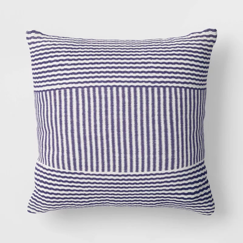 Woven Oversized Outdoor Throw Pillow Woven Mixed Stripe - Threshold™ | Target