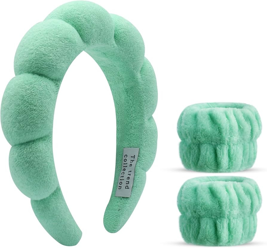 Spa Headbands for Washing Face, Makeup and Skincare. 3 Pc Set of Skin Care Head band with Wristba... | Amazon (US)