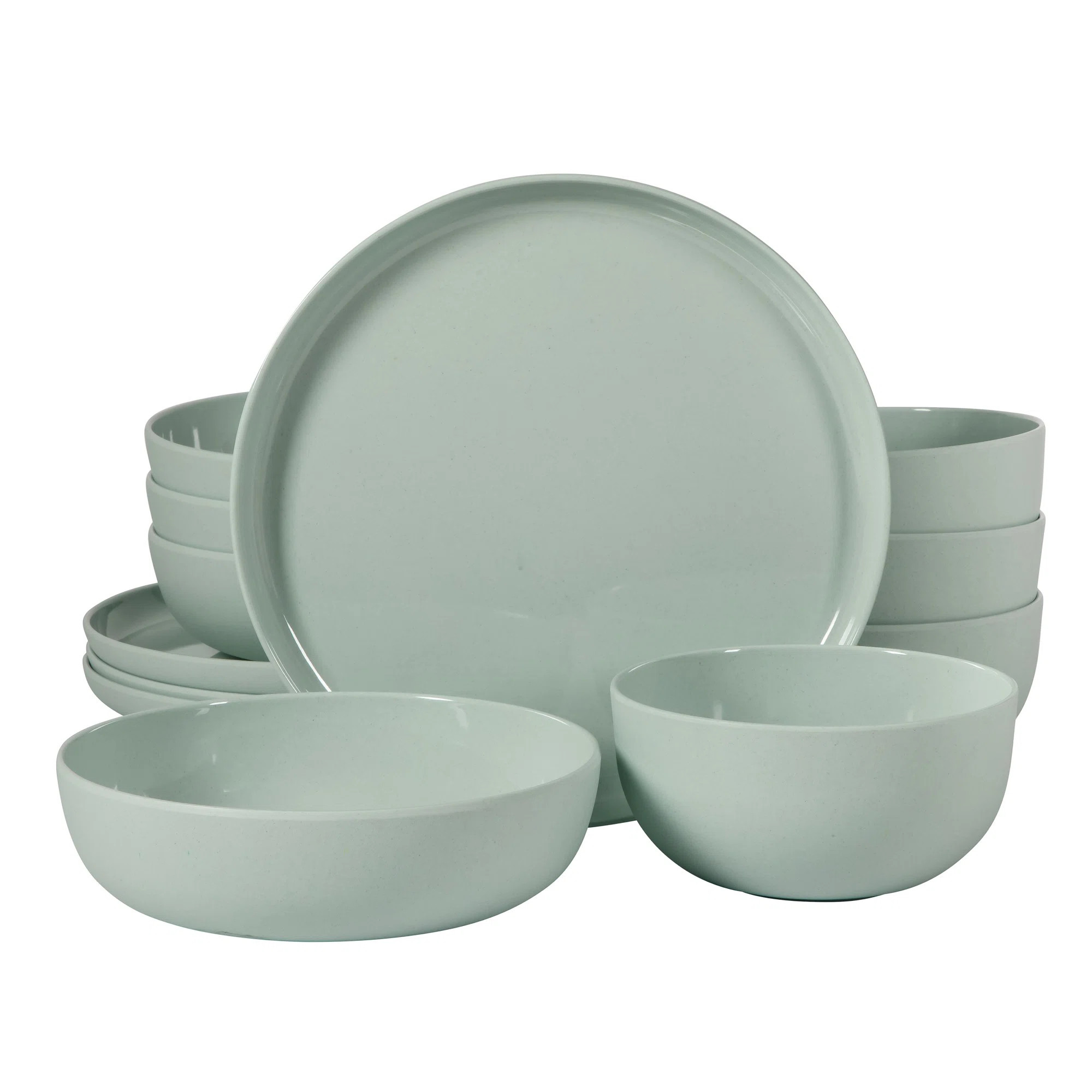 Gibson Home Candy Skies 12 Piece Unbreakable Wheat Straw Melamine Plates and Bowls Dinnerware Set... | Birch Lane