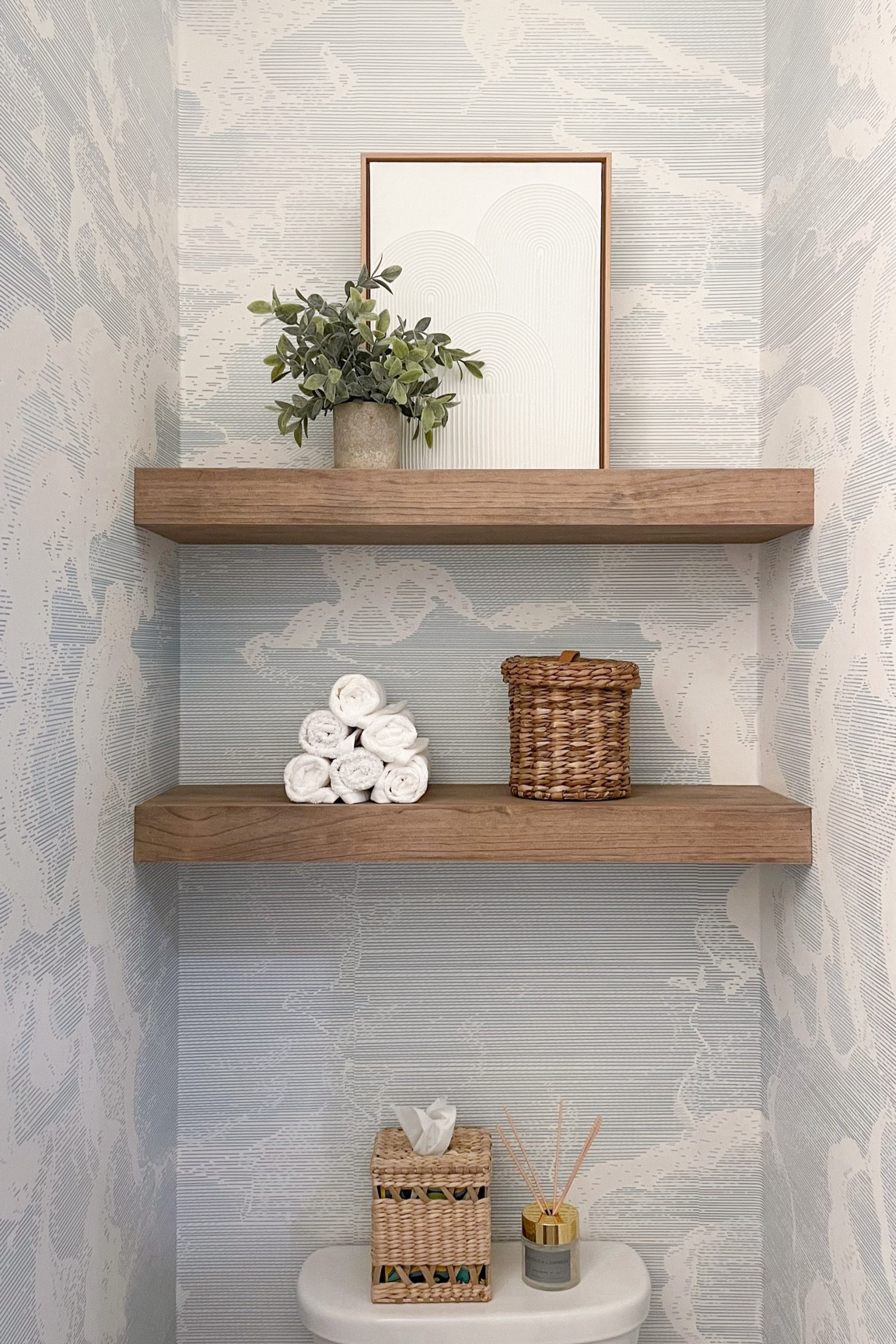 Some bathroom decor 💙  wallpaper is by Photowall and called “Cradled in the Clouds"

#LTKhome