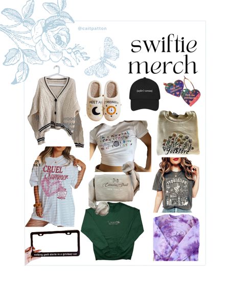 Swiftie merch, Taylor Swift merch, Taylor Swift fan made merch, Taylor swift tee, Taylor swift crewneck, getaway car license plate holder, folklore sweatshirt, reputation tee, folklore cardigan, Taylor swift cardigan, cruel summer tee, Taylor's version hat, midnights slippers, speak now crewneck, seven crewneck, mirrorball tee, all too well earrings, Taylor swift crewneck, Cornelia street crewneck, Swiftie crewneck, Swiftie hat, Swiftie merch

#LTKFind #LTKGiftGuide #LTKunder100