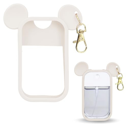 CKONXE Mouse Design Silicone Case Compatible with Touchland Hand Sanitizer Spray 1 fl oz, Silicone Protective Case Holder with Keychain for Power Mist and Glow Mist, White | Amazon (US)