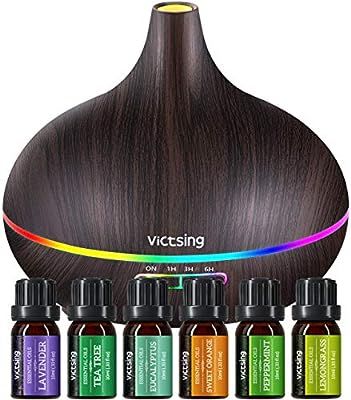 VicTsing 500ml Essential Oil Diffuser with Oils, Aromatherapy Diffuser with Essential Oil Set, Di... | Amazon (US)