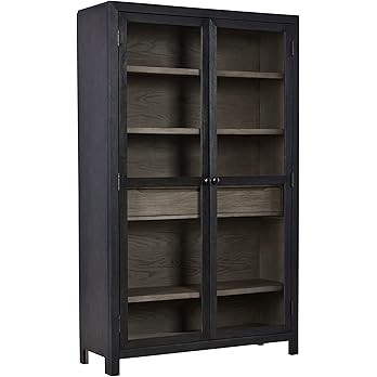 Signature Design by Ashley Lenston Accent Cabinet, 47"W x 16"D x 76"H, Black & Gray | Amazon (US)