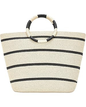 Beach Bags for Women Straw Tote Bag Summer Beach Bag Large Woven Straw Bag for Beach Vacation Hol... | Amazon (US)