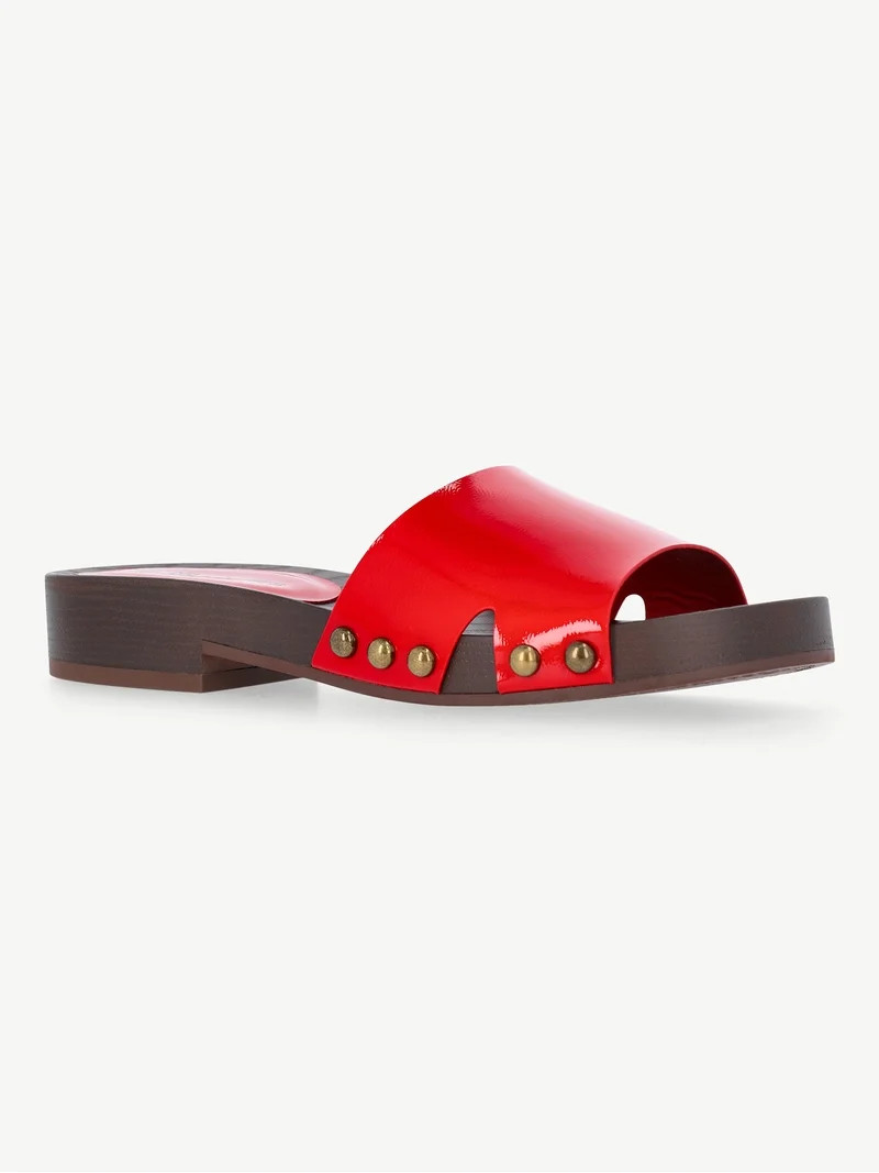 No Boundaries Women's Studded Wooden Clog Sandals | Walmart (US)