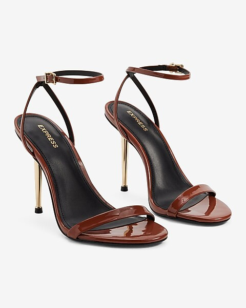 Gold Heel Strappy Heeled Sandals | Express