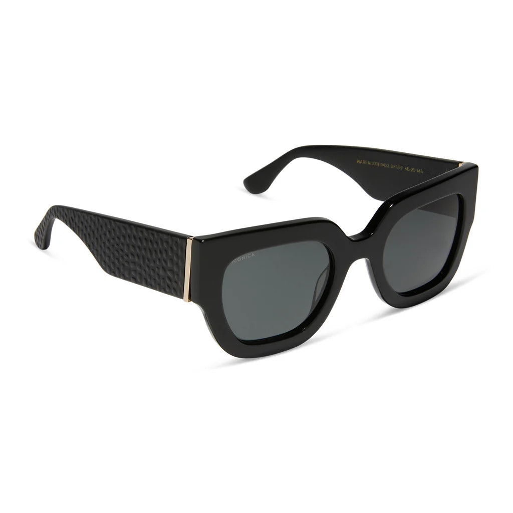 MAREN - BLACK + GREY + POLARIZED SUNGLASSES | DIFF Eyewear