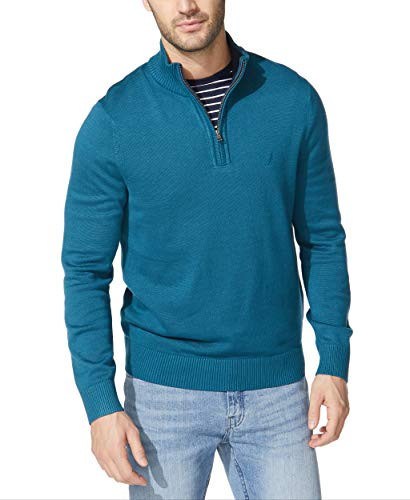 Nautica Men's Quarter-Zip Sweater, Blue Coral, Small | Amazon (US)