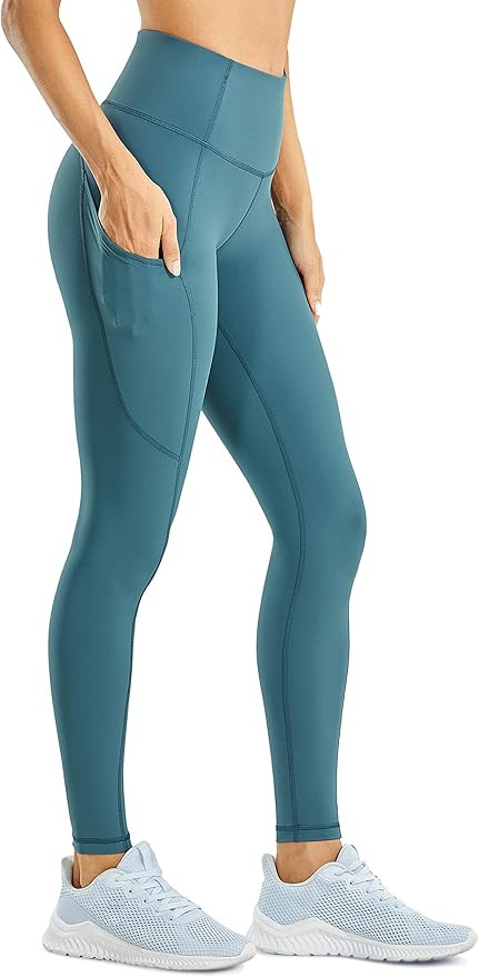 CRZ YOGA Women's Naked Feeling Light Running Leggings 28 Inches - High Waisted Compression Workou... | Amazon (US)