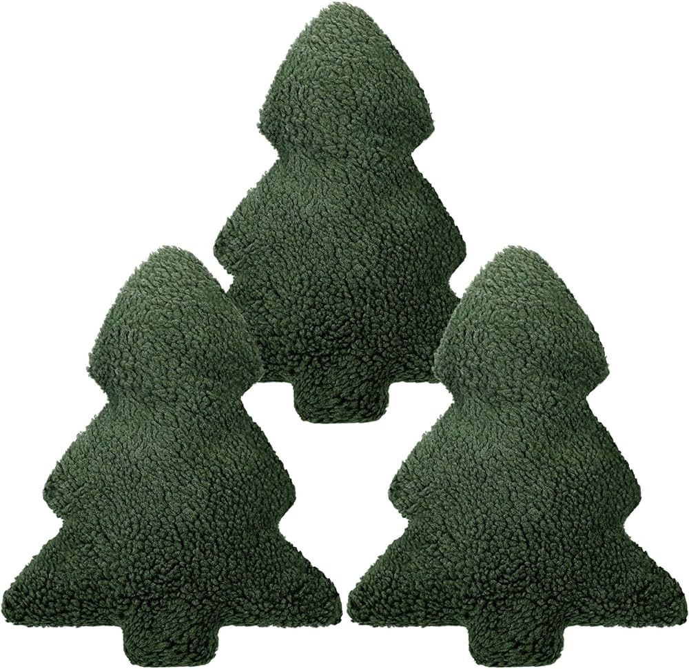 Chitidr 3 Pcs Christmas Tree Throw Pillow 3D Plant Shaped Cushion Christmas Decorative Pillows Pl... | Amazon (US)