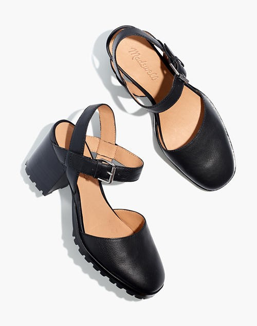 The Claudie Heeled Lugsole Mary Jane in Leather | Madewell