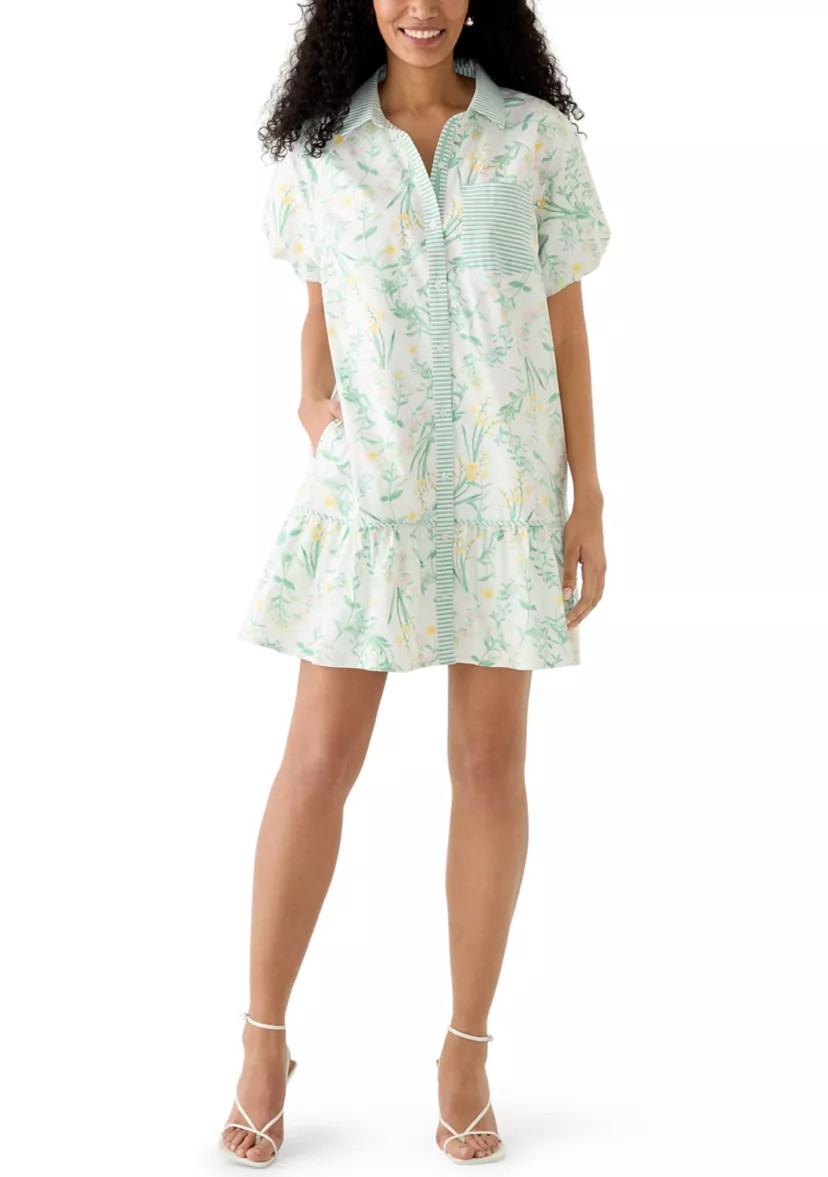 Women's Short Sleeve Flounce Shirtdress | Belk