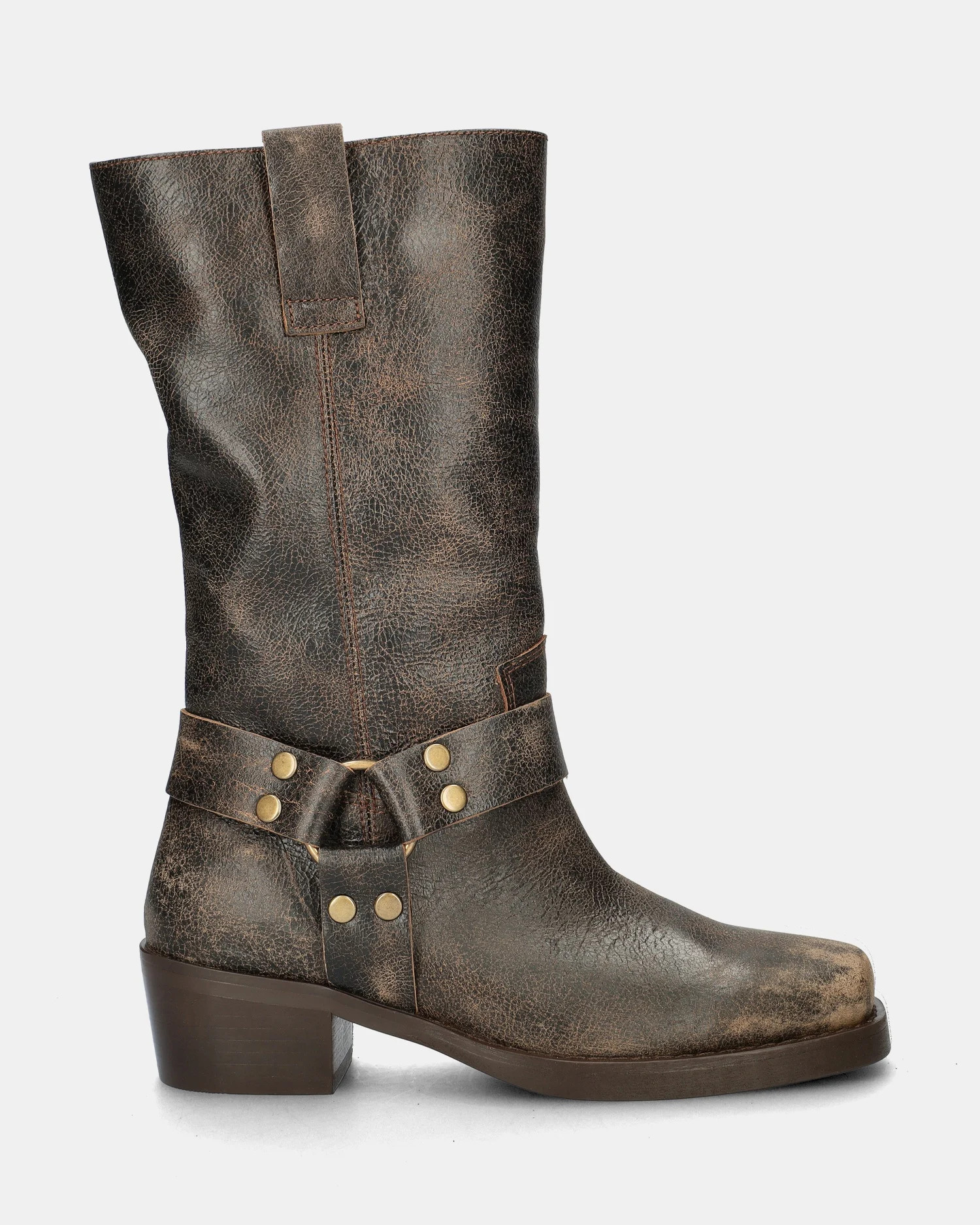 Nelson - Bikerboots voor dames - Bruin | Nelson Schoenen NL