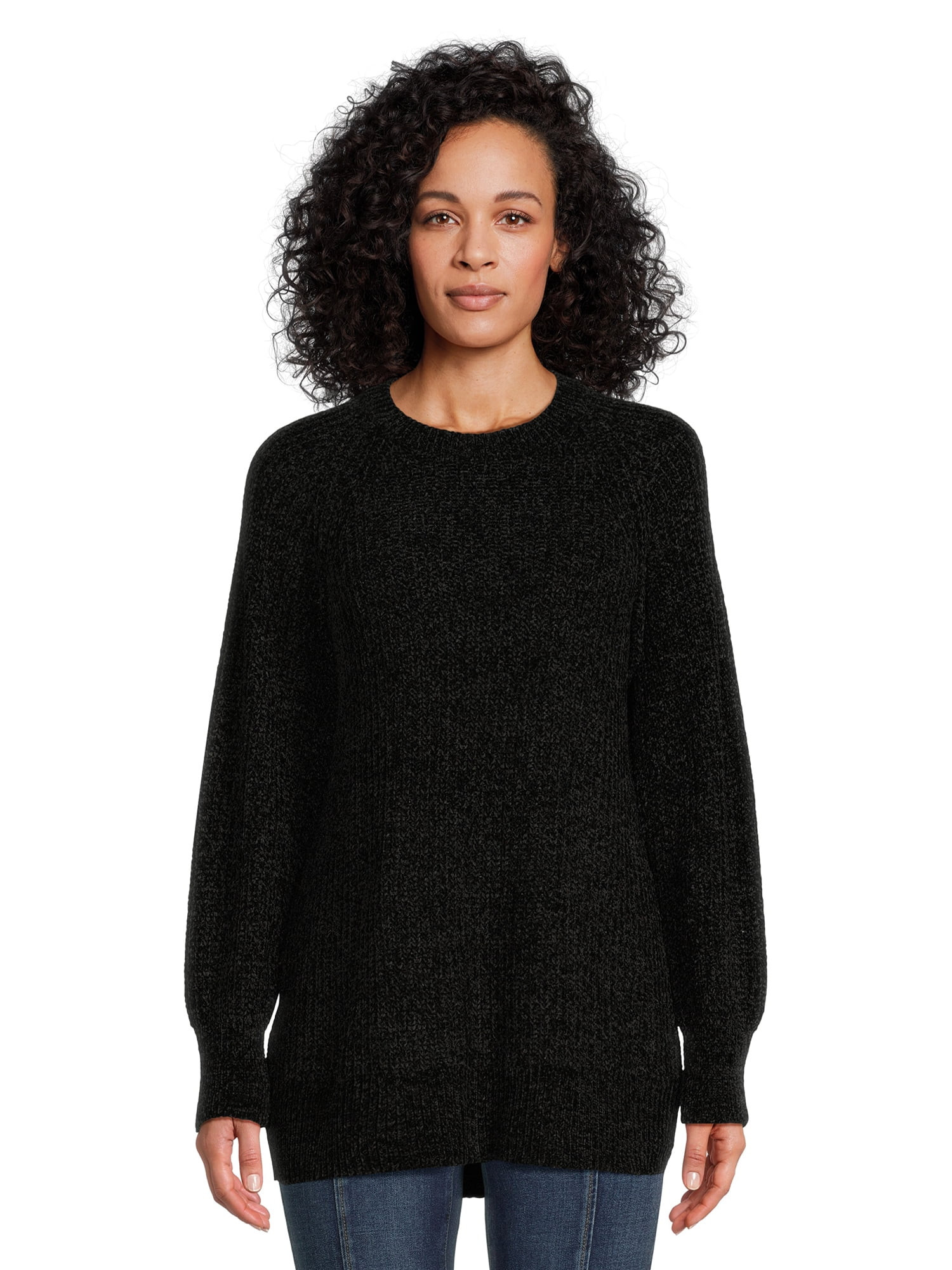 Time and Tru Women's Chenille Crew Neck Tunic Sweater, Midweight, Sizes XS-XXXL | Walmart (US)