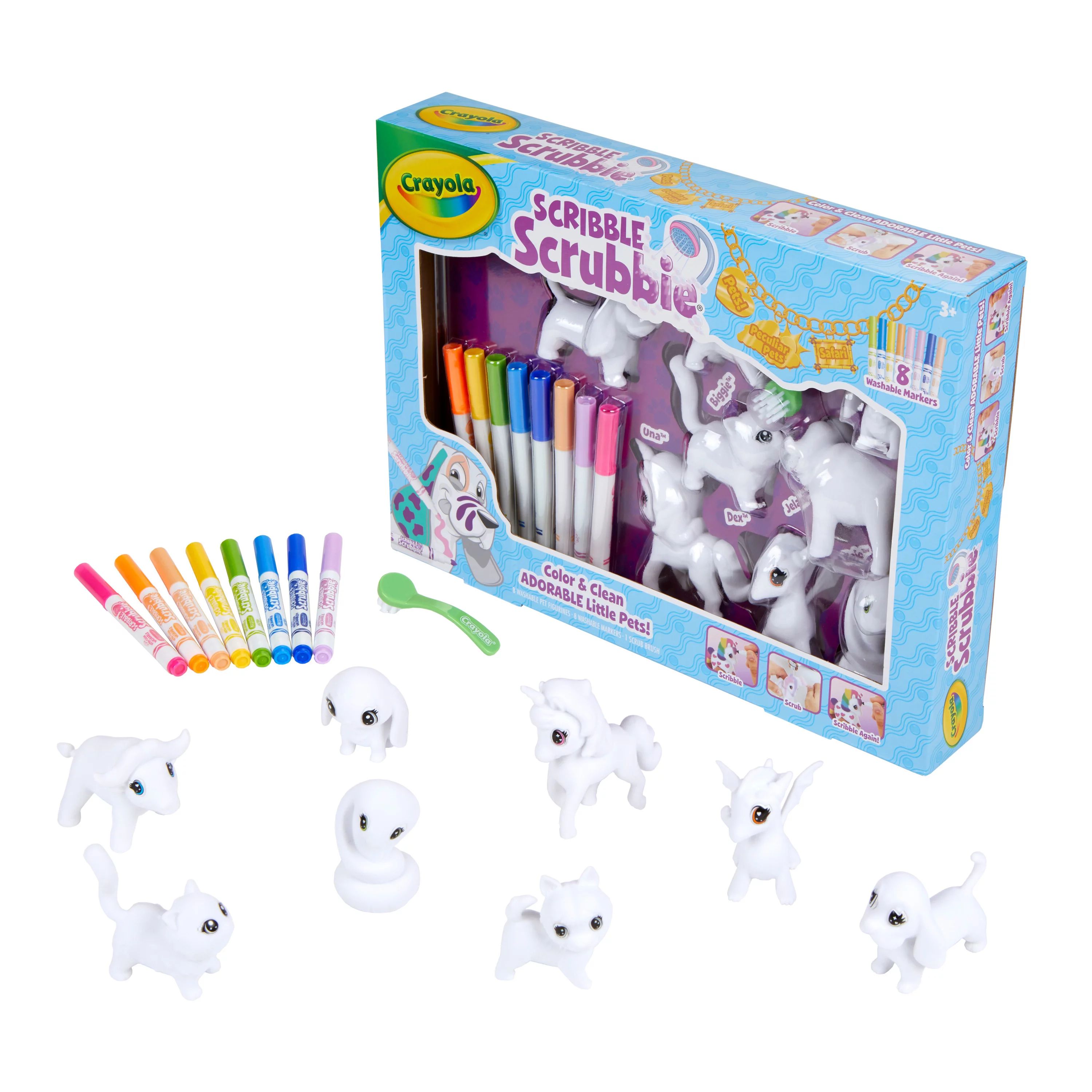 Crayola Scribble Scrubbie Peculiar Pets Mess Free Art Set Playset, Gift for Girls & Boys, Beginne... | Walmart (US)