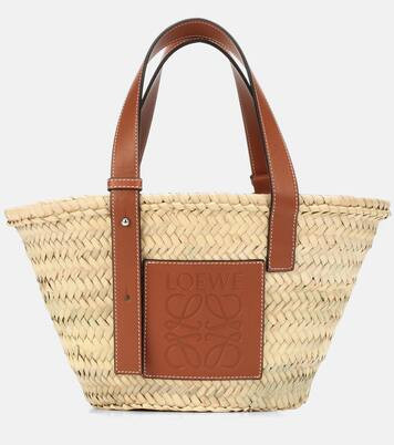 Small leather-trimmed basket tote | Mytheresa (US/CA)