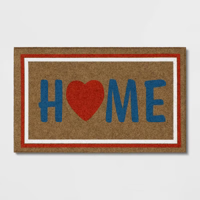 1'6"x2'6" Americana Home + Heart Faux Coir Outdoor Doormat - Sun Squad™ | Target