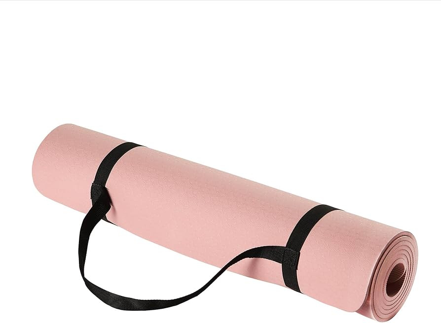 Amazon Basics 1/4 inch thick TPE exercise yoga mat with carrying strap | Amazon (FR)