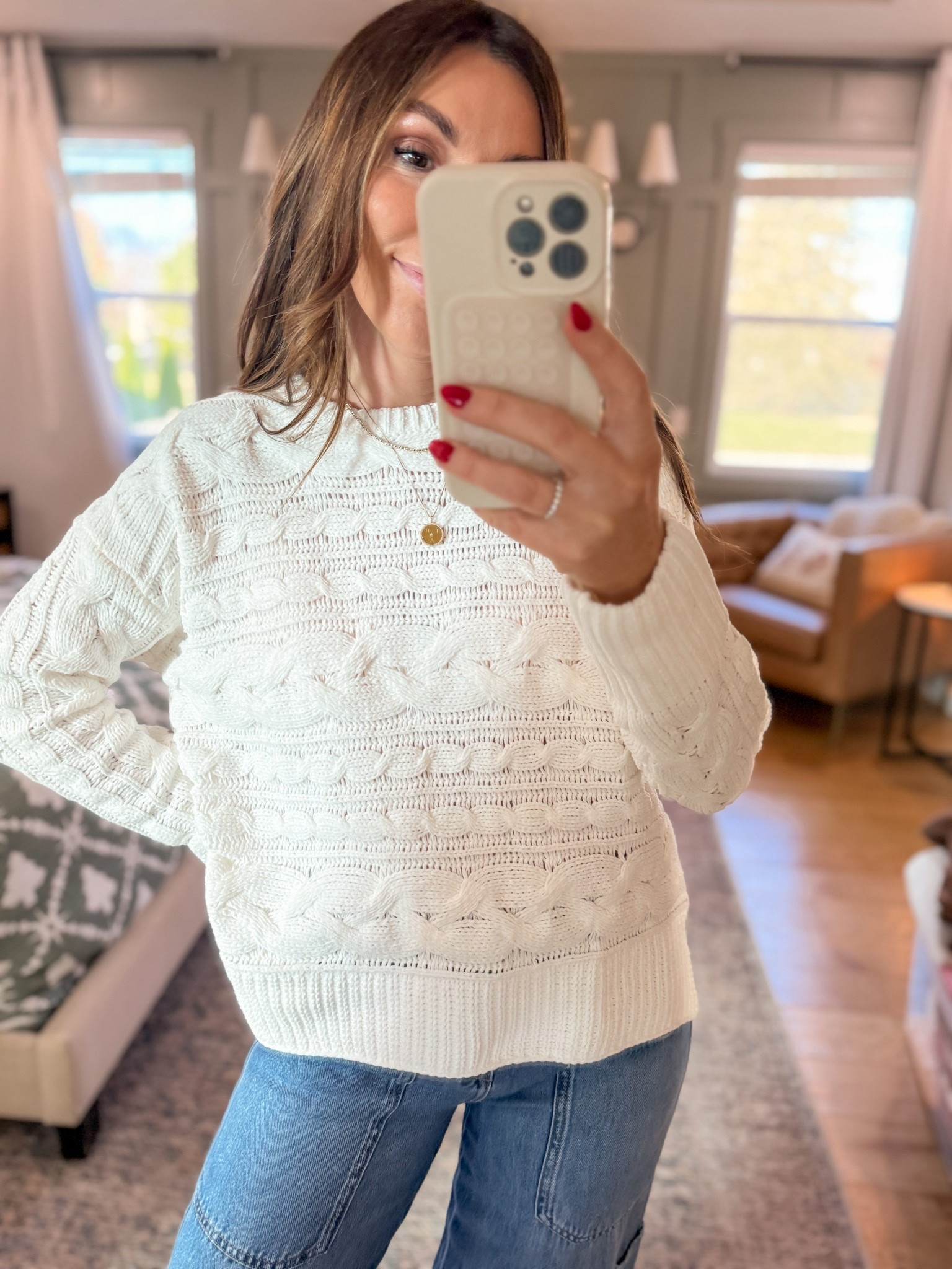 This cable knit sweater is the perfect go-to piece this winter! The neutral color is perfect for any occasion. Walmart find! 

#LTKFindsUnder50 #LTKgrwm #LTKmomlife