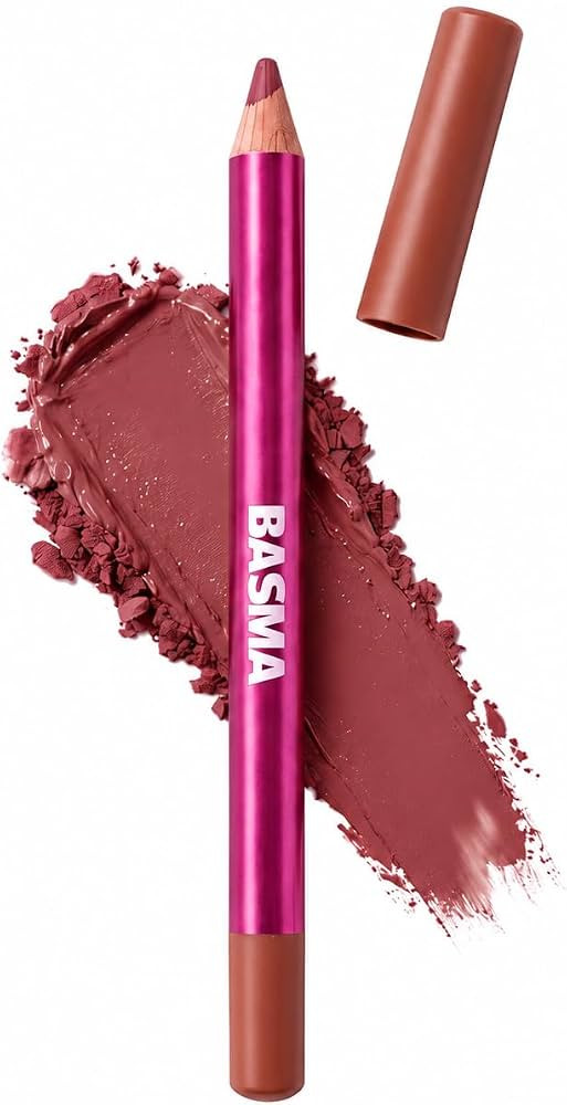 BASMA Lip Liner Pencil, Waterproof Matte Long-Lasting 8HR, Warm Rose Nude | Amazon (US)