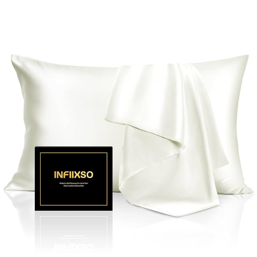 INFIIXSO Mulberry Silk Pillowcase for Hair and Skin, Silk Pillow Cases Standard Size with Hidden ... | Amazon (US)