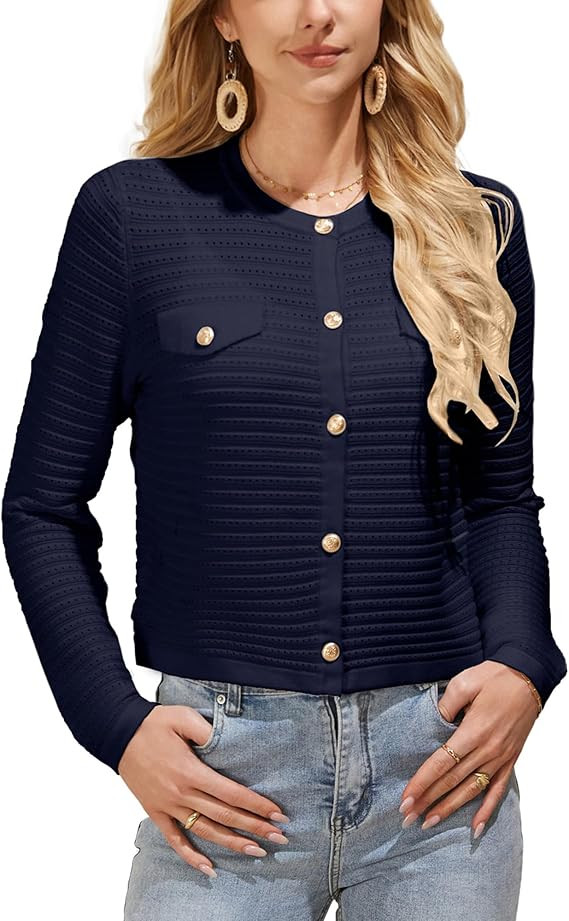GRACE KARIN Women's Cardigans 2024 Open Front Button Down Knit Sweater Lightweight Lady Outerwear | Amazon (US)