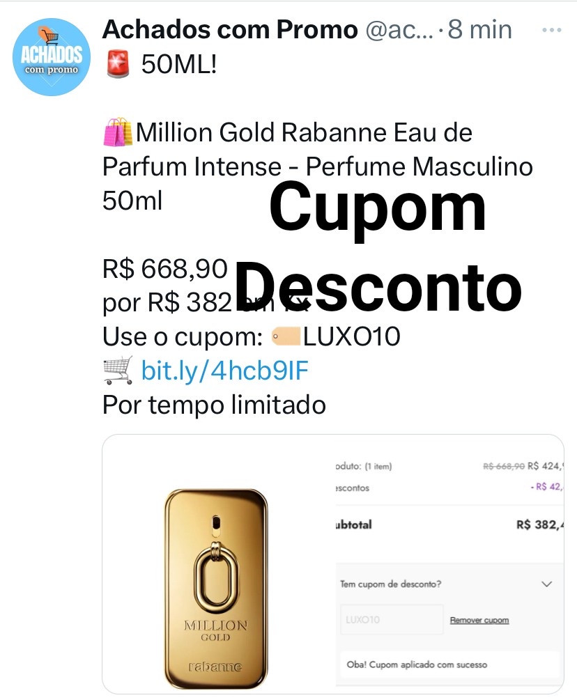 Oferta do dia 05/03
Use o cupom LUXO10 
Perfume sai por R$382 em até 7x 

#LTKsummer #LTKbrasil #LTKbeleza