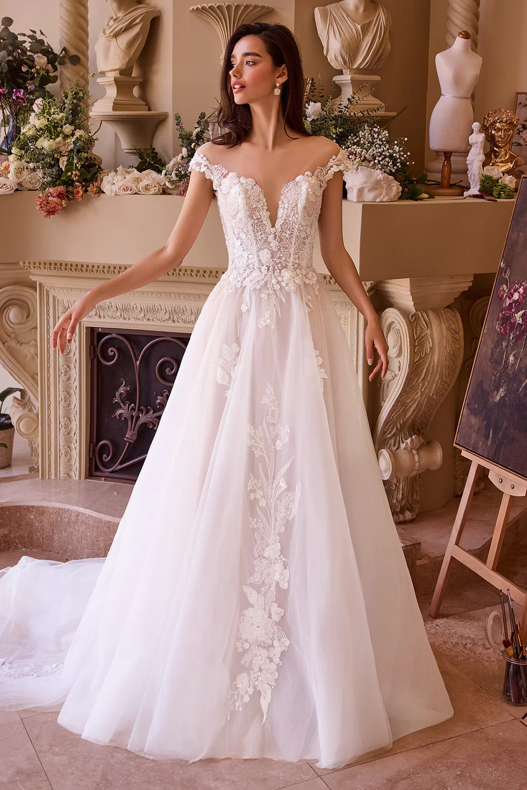 WL038 - Cap Sleeve Bridal Ball Gown - Andrea & Leo | Lady Black Tie
