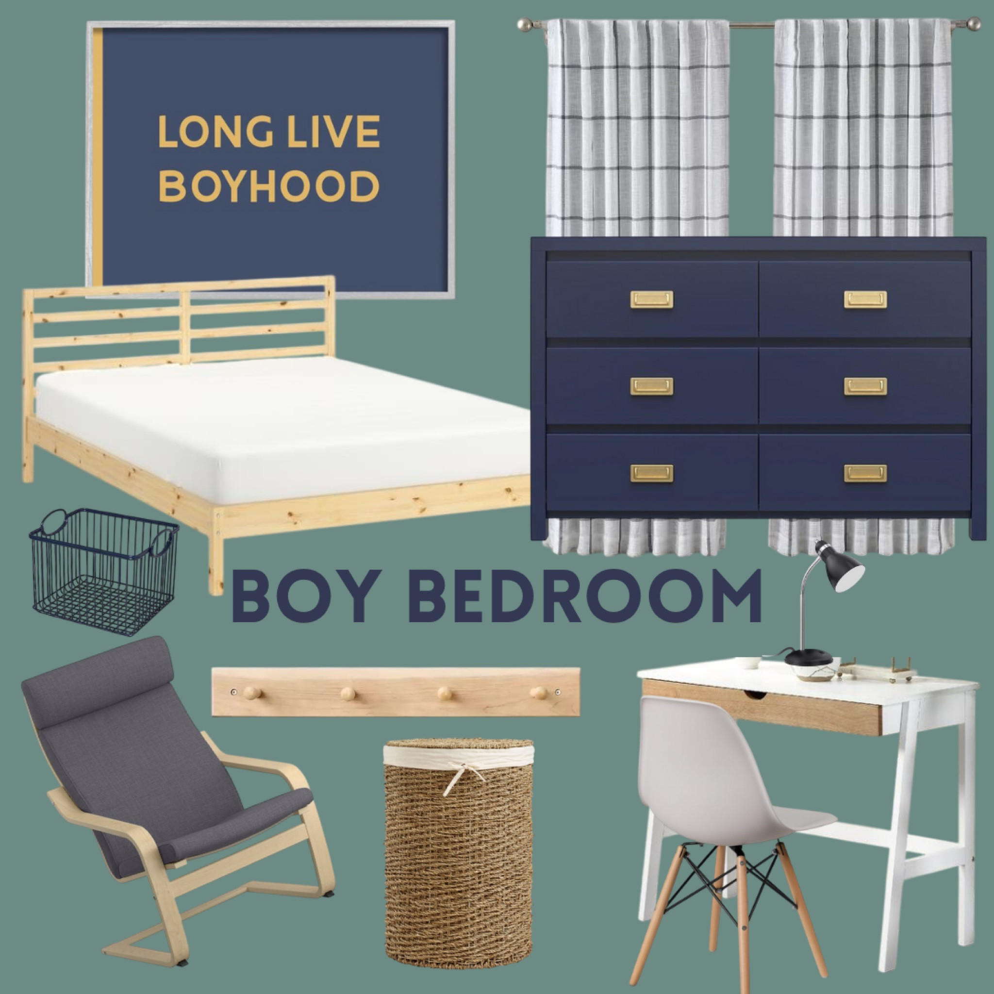 New year - new goals for our home! Our 9-year old has been asking for a bigger bed, a desk for his comic book writing and a space to escape the chaos of a house full of boys! He loves classic colors, reading, Zelda, Pokémon & Magic Cards! We had a blast making this classic boy bedroom moodboard! So excited to create a cozy and personalized tween boy bedroom for our guy!

#LTKHome #LTKFindsUnder100 #LTKKids