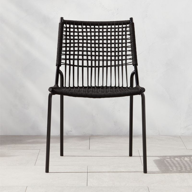 Virve Black Rope Outdoor Patio Dining Chair + Reviews | CB2 | CB2