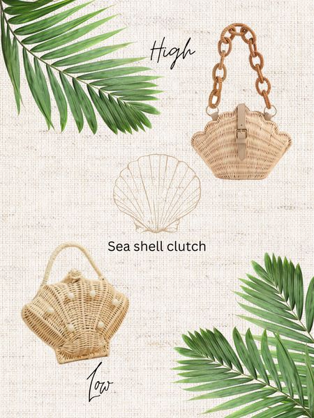 Clam sea shell clutch bag for resort wear vacation, spring break or any spring out. A great accessory to add to an already cute outfit! 

#LTKfindsunder50 #LTKtravel #LTKitbag