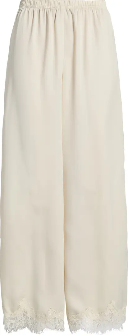 Lace Trim Satin PantsOpen Edit | Nordstrom