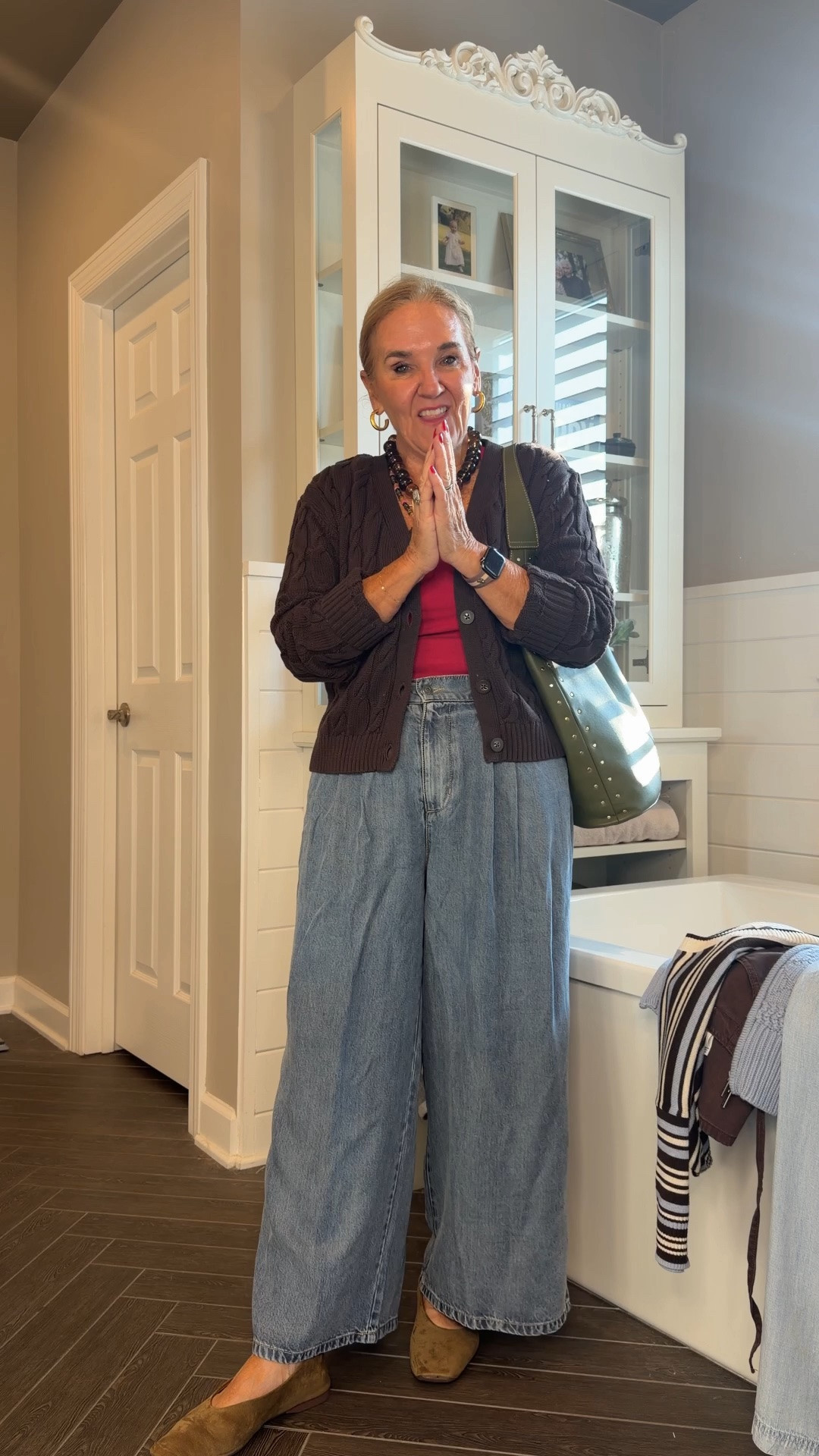 Sweater jeans and tank size medium. This color tank is soldout but linking Amazon they have similar. 
Splendid has a sale this weekend and the jeans are included!

#LTKOver40 #LTKgrwm #LTKPetite