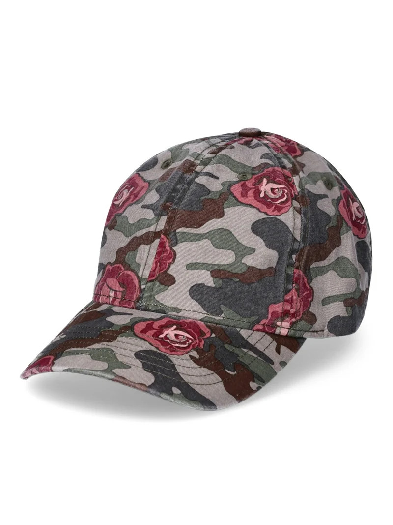 Time and Tru Women's Cotton Twill Camo and Roses Baseball Hat, Rose Camo | Walmart (US)